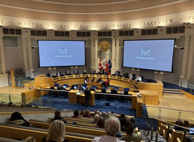 Council Chamber and public deputation at January 13 evening Budget Committee meeting.