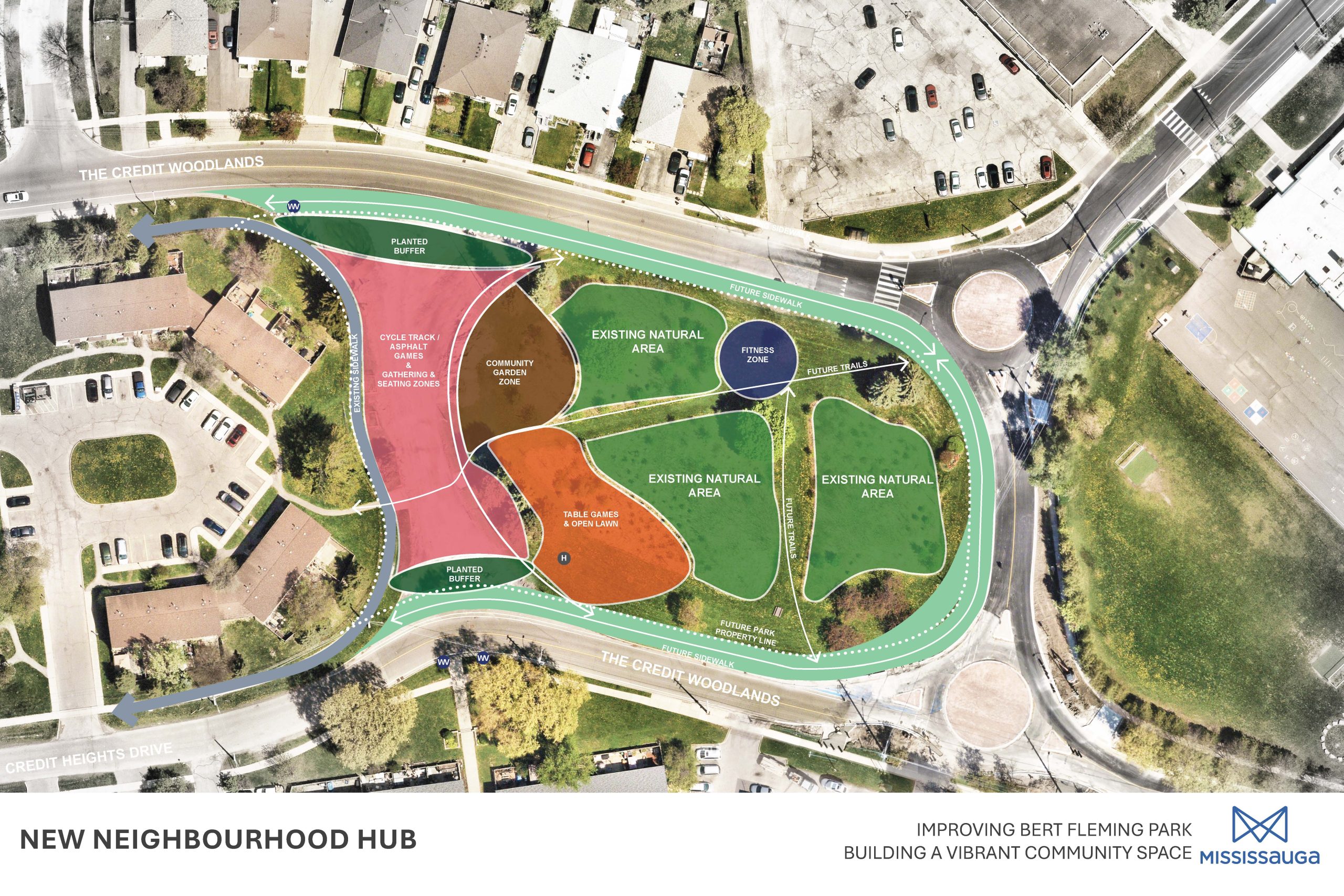 The concept plan for Bert Fleming Park