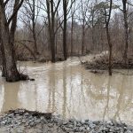 A full view of a flooded portion of the trail