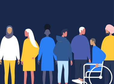 Illustrated images of various people of different cultural backgrounds and abilities.