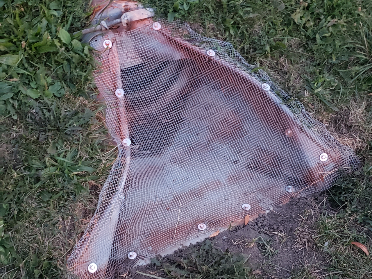 Mesh installed on a culvert.