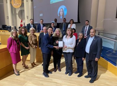 Members of Council and members of MSTSAC present Ms. Tina Godsoe with the 2025 Dr. Arthur Wood Award.