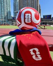 Soccer ball on a table