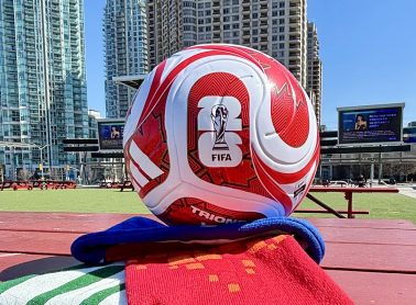 Soccer ball on a table