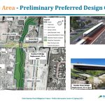 A map of the Dundas area design concept, with an image and rendering of the Dundas Street Bridge.