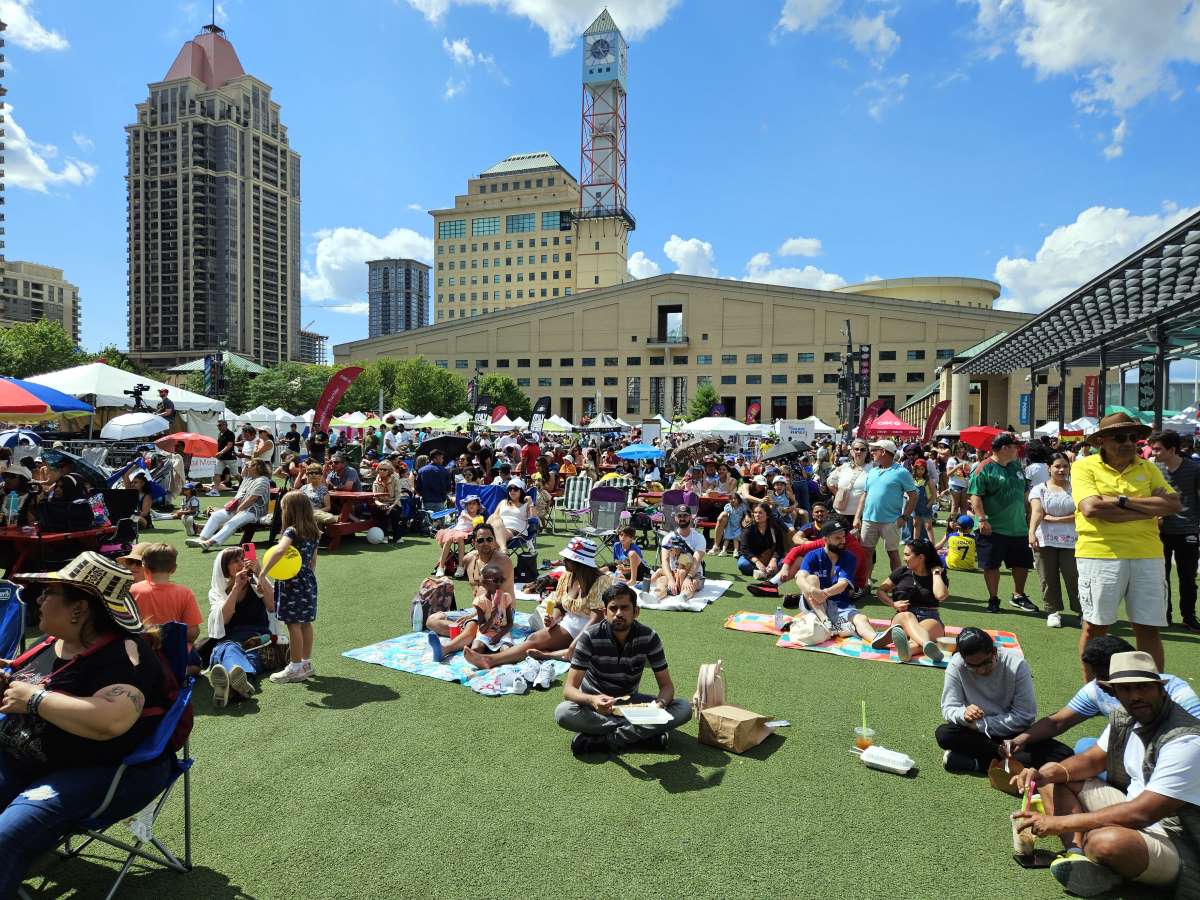 Large crowds at Celebration Square event.