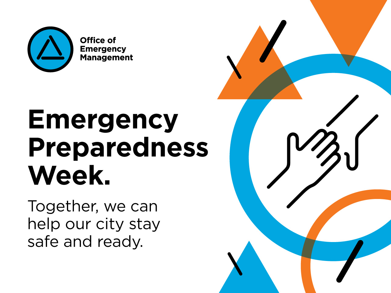 Holding hands in a circle for Emergency Preparedness Week
