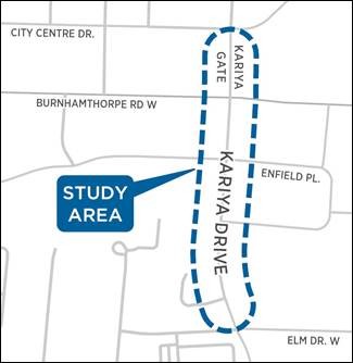 A map of the study area on Kariya Drive and Kariya Gate.