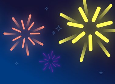 Illustration of colourful fireworks.