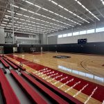 Completed gymnasium interior at the Mississauga Sports and Entertainment Centre Sportsplex