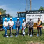 Officials from the Ministry of Infrastructure, Members of Provincial Parliament, the City of Mississauga and project partners attend the Ninth Line Widening groundbreaking.