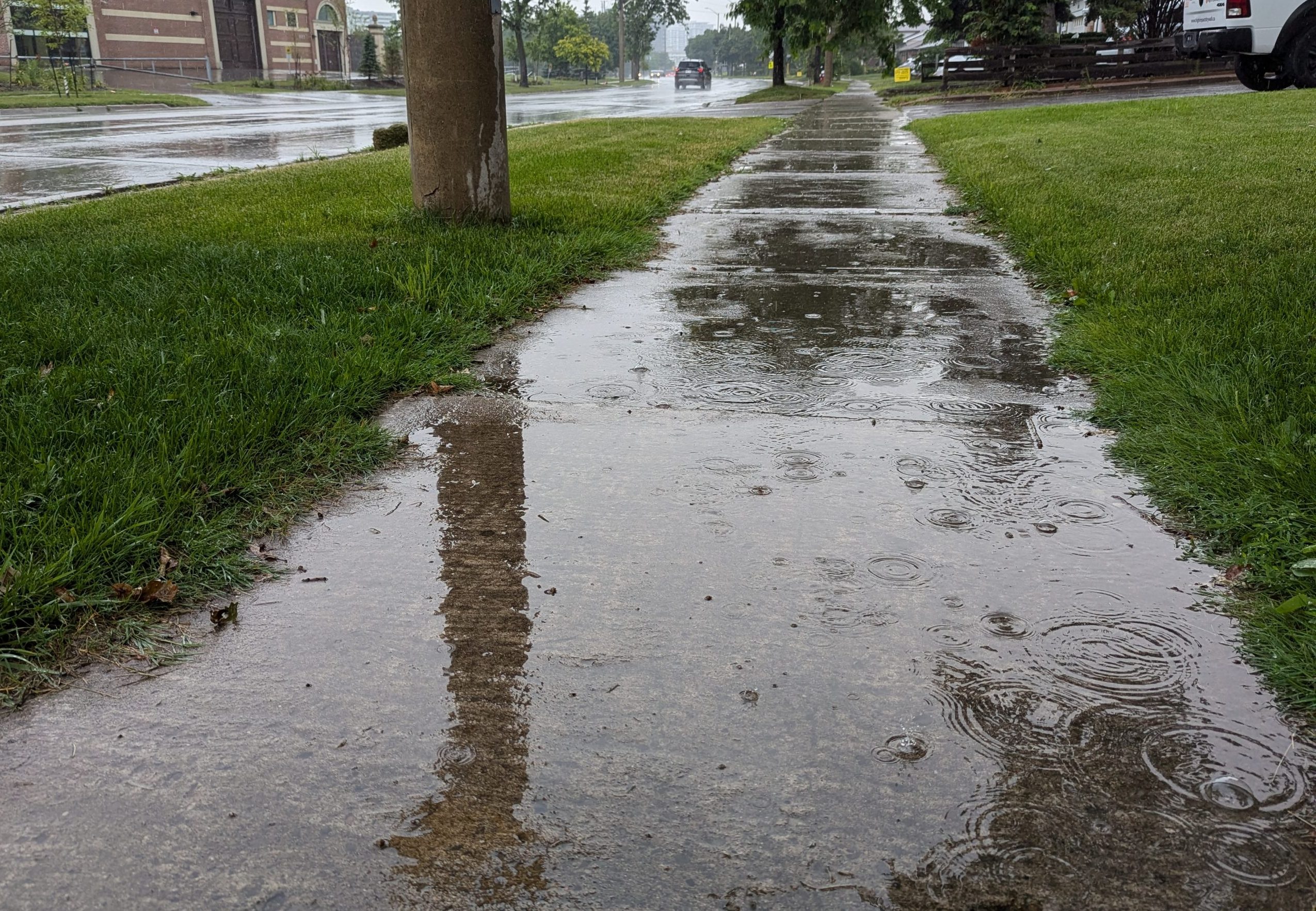 Wet sidewalk