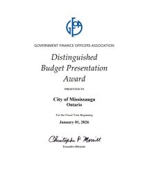 Distinguished Budget Presentation Award from GFOA.