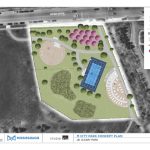 oncept map showing the Leash-free dog area, shared tennis and pickle ball court, Cherry blossom grove, and a mini-forest natural area.
