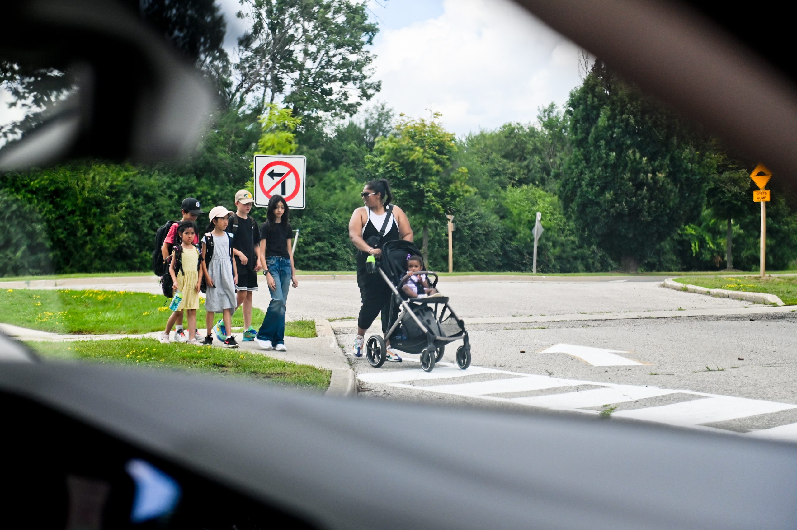 Kids crossing the street