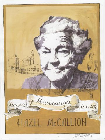 Print of Hazel with headline Mayor of Mississauga since 1978, Hazel McCallion