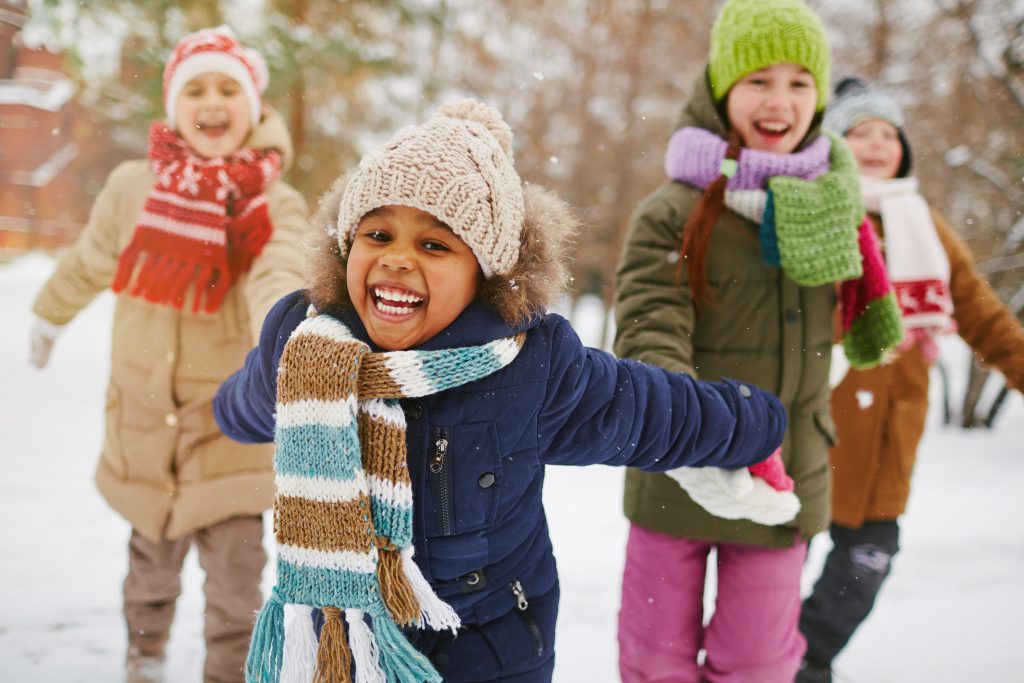 Children playing in winter