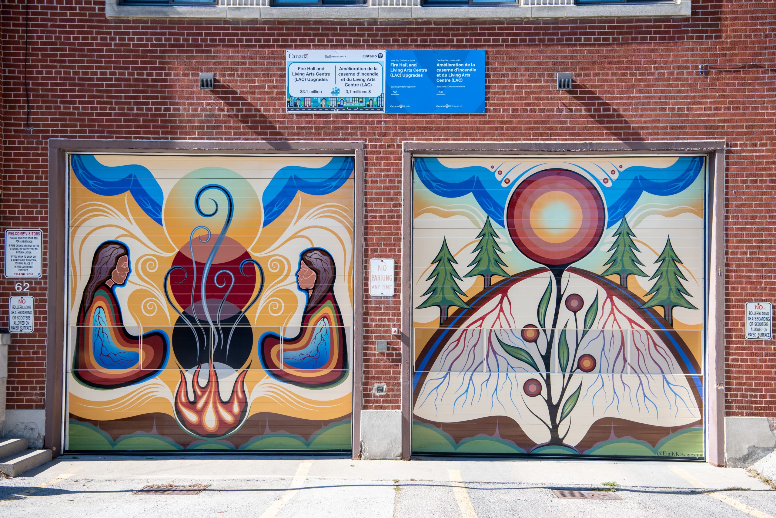 Mural on fire station doors