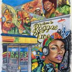 Artwork that celebrates Reggae Lane in Toronto..