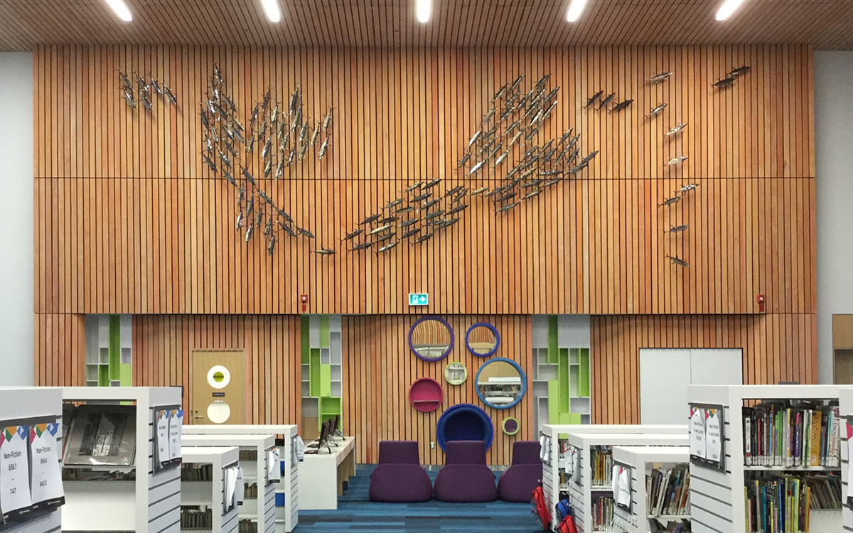 Public artwork on display on Meadowvale Library