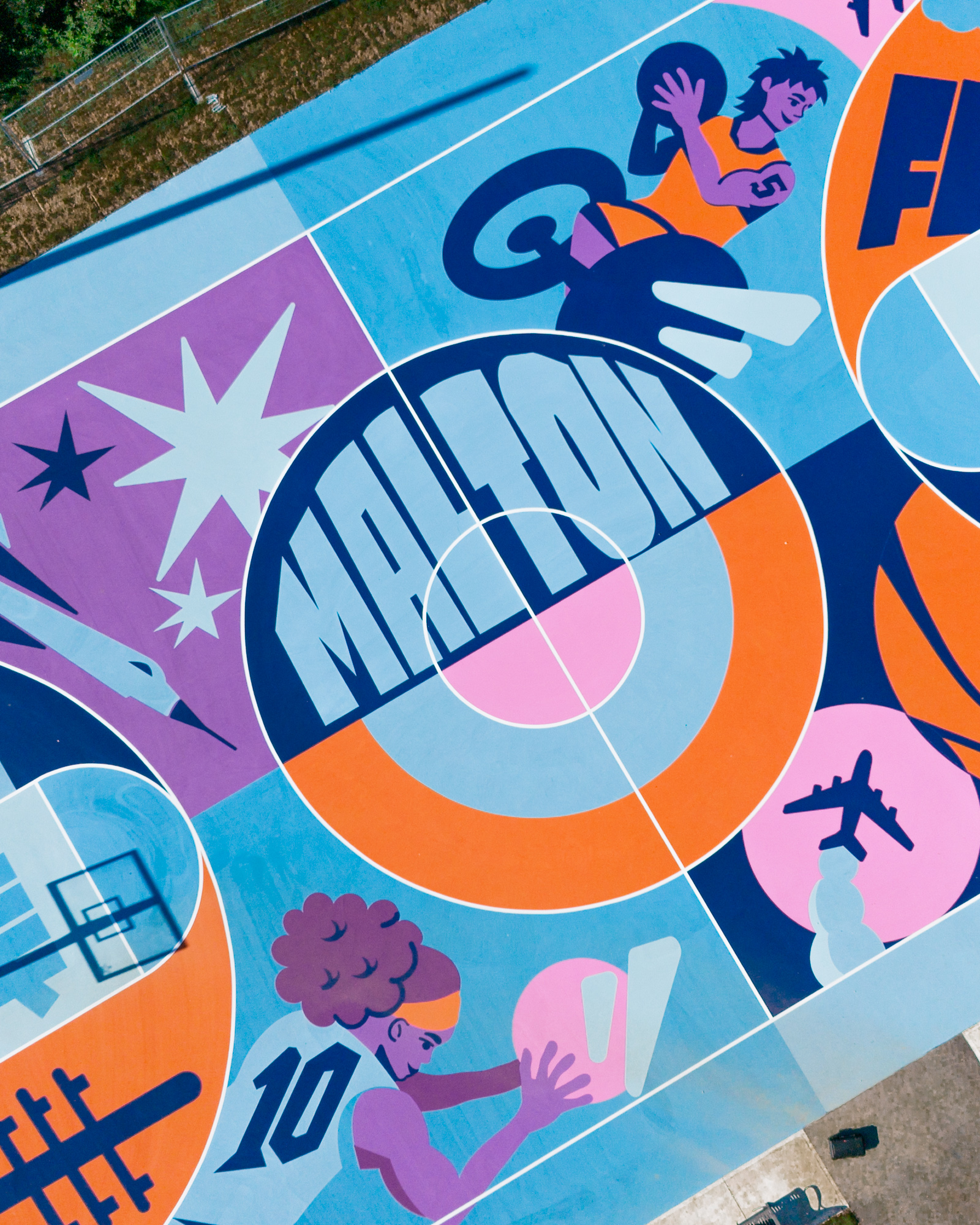 artwork on court surface