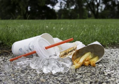 Fast food litter at park