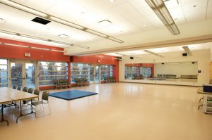 Interior of empty fitness room