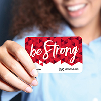 Recreation gift card image with be strong message