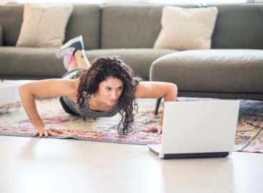 virtual fitness class at home