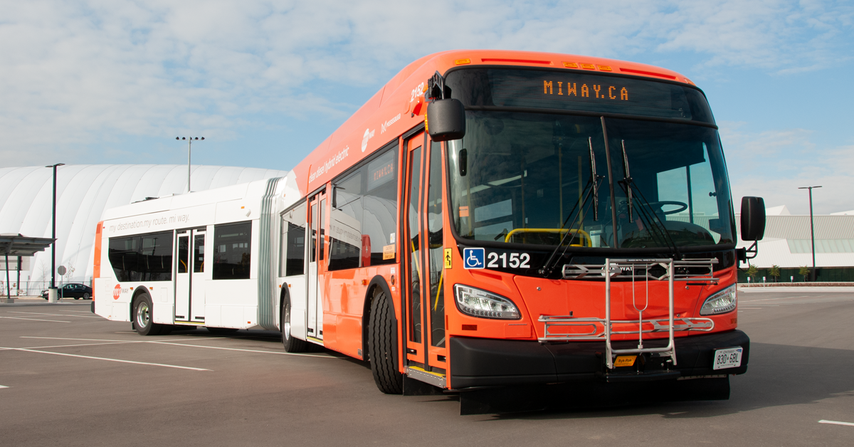 A 60 foot articulated hybrid-electric bus