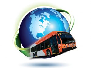 MiWay bus going around the globe
