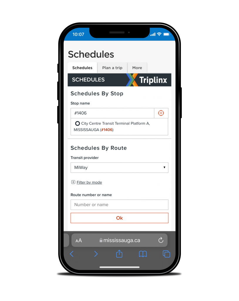 Schedules on a phone