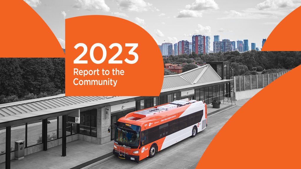 Photo of a MiWay bus at a Transitway Station