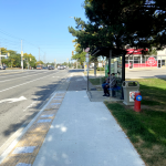 Stop #2019 - Canopy shelter with a landing pad and tactile plates